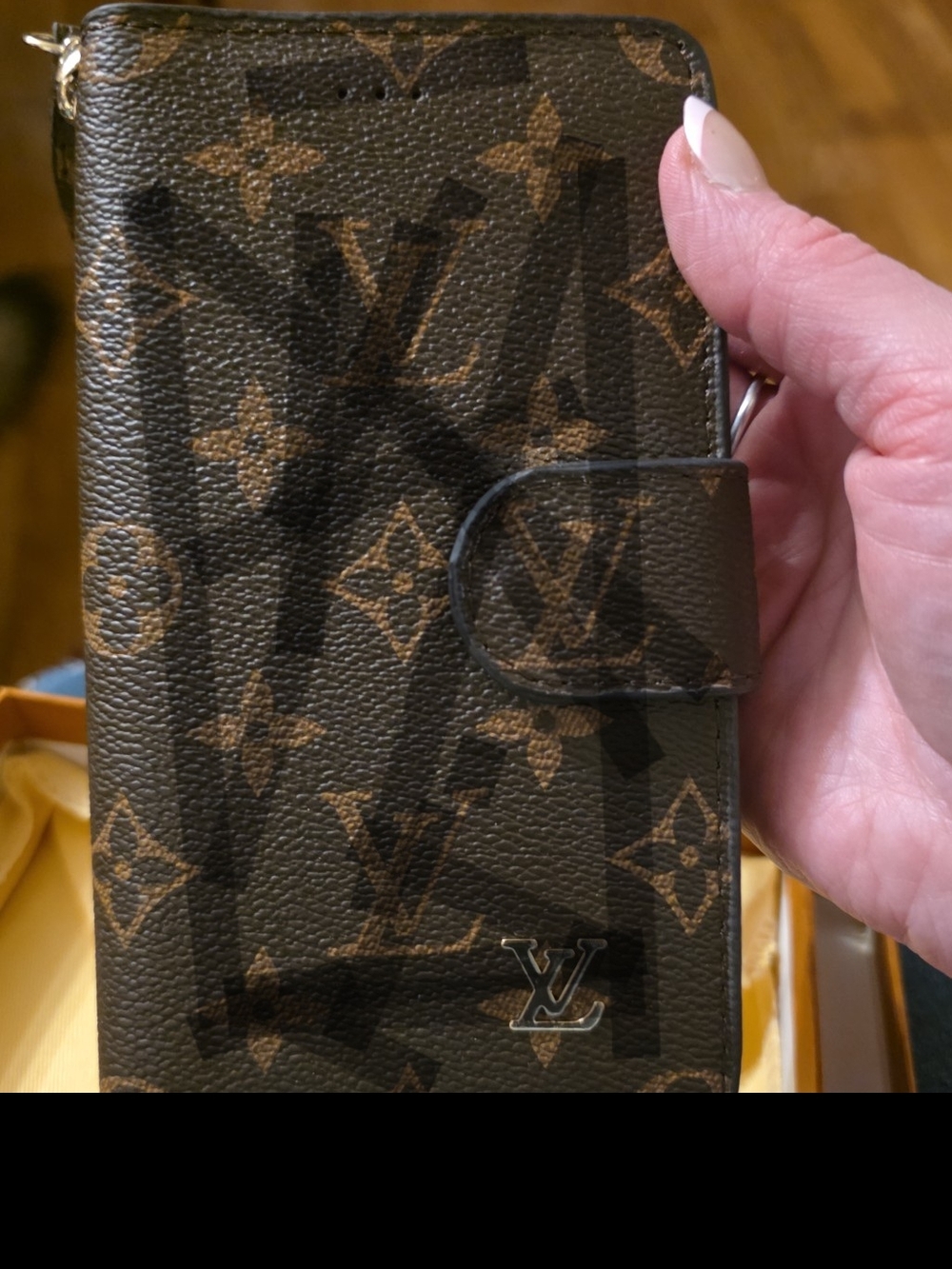 Louis Vuitton Orange Logo Box with Black Emblem